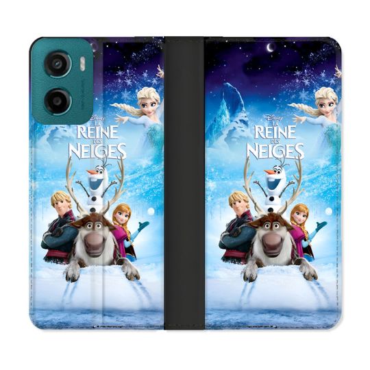 Housse cuir portefeuille Pour Motorola G05 / E15 La Reine Des Neiges