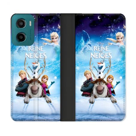 Housse cuir portefeuille Pour Motorola G05 / E15 La Reine Des Neiges