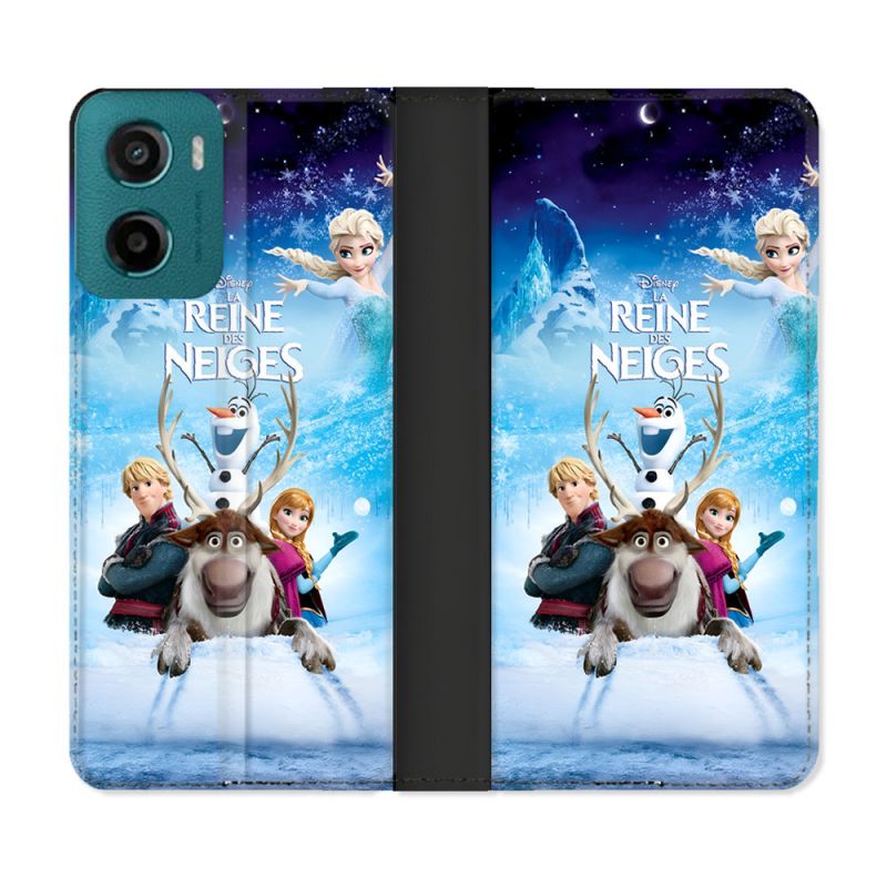 Housse cuir portefeuille Pour Motorola G05 / E15 La Reine Des Neiges