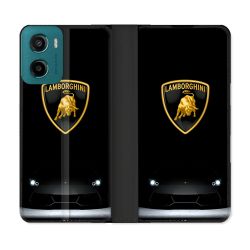Housse cuir portefeuille Pour Motorola G05 / E15 Lamborghini Noir