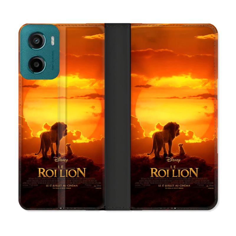 Housse cuir portefeuille Pour Motorola G05 / E15 Le Roi Lion Affiche