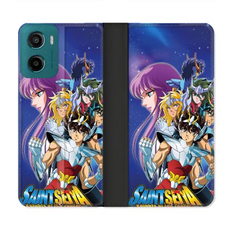Housse cuir portefeuille Pour Motorola G05 / E15 Les Chevaliers Du Zodiaque