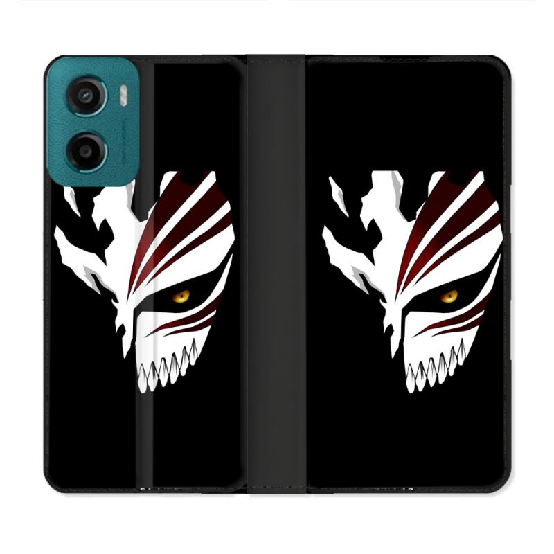 Housse cuir portefeuille Pour Motorola G05 / E15 Manga Bleach Masque