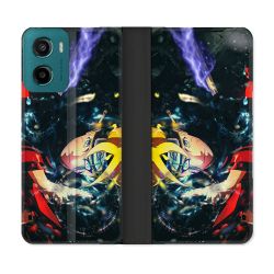 Housse cuir portefeuille Pour Motorola G05 / E15 Manga Boruto Eclair