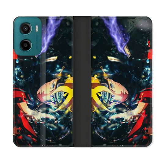 Housse cuir portefeuille Pour Motorola G05 / E15 Manga Boruto Eclair