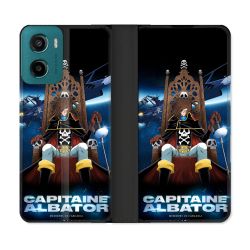 Housse cuir portefeuille Pour Motorola G05 / E15 Manga Capitaine Albator