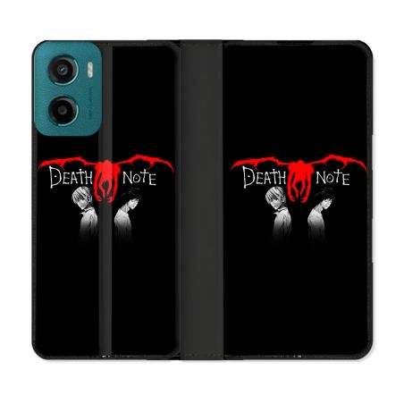 Housse cuir portefeuille Pour Motorola G05 / E15 Manga Death Note Noir