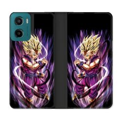 Housse cuir portefeuille Pour Motorola G05 / E15 Manga Dragon Ball Sangohan Violet