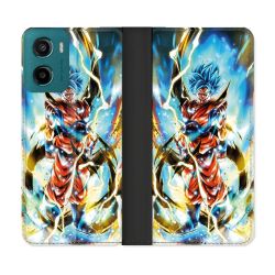 Housse cuir portefeuille Pour Motorola G05 / E15 Manga Dragon Ball Sangoku Blanc