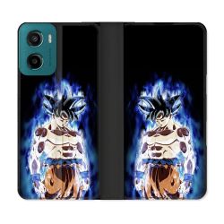 Housse cuir portefeuille Pour Motorola G05 / E15 Manga Dragon Ball Sangoku Noir