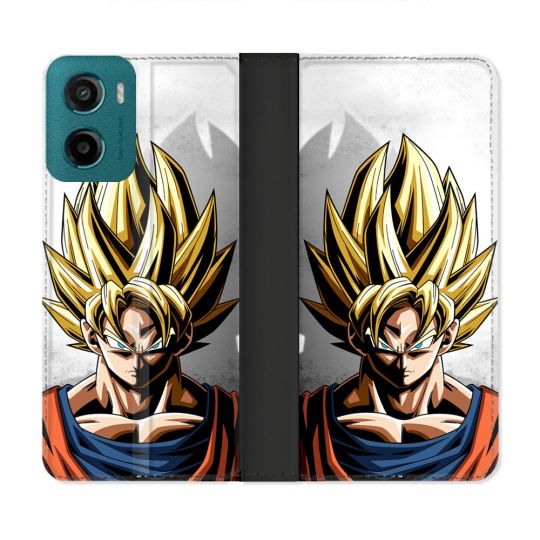 Housse cuir portefeuille Pour Motorola G05 / E15 Manga Dragon Ball Sangoku Portrait