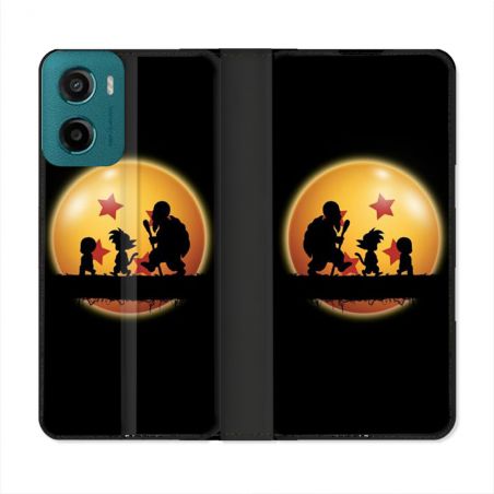 Housse cuir portefeuille Pour Motorola G05 / E15 Manga Dragon Ball Vintage