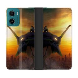 Housse cuir portefeuille Pour Motorola G05 / E15 Manga Evangelion