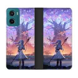 Housse cuir portefeuille Pour Motorola G05 / E15 Manga Frieren