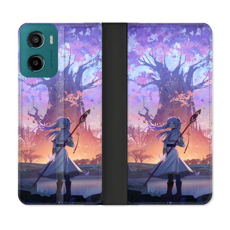 Housse cuir portefeuille Pour Motorola G05 / E15 Manga Frieren