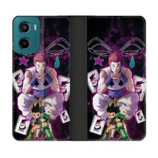 Housse cuir portefeuille Pour Motorola G05 / E15 Manga Hunter X Hunter Hisoka