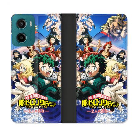 Housse cuir portefeuille Pour Motorola G05 / E15 Manga My Hero Academia Affiche