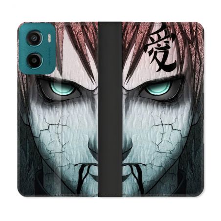 Housse cuir portefeuille Pour Motorola G05 / E15 Manga Naruto Gaara