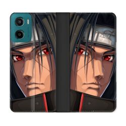 Housse cuir portefeuille Pour Motorola G05 / E15 Manga Naruto Itachi Visage