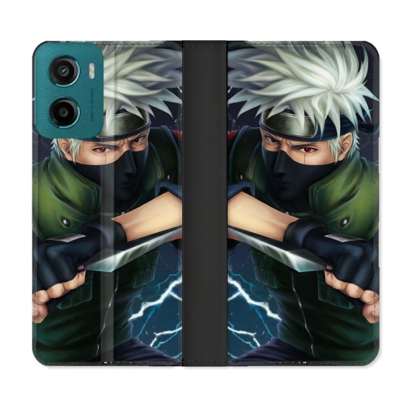 Housse cuir portefeuille Pour Motorola G05 / E15 Manga Naruto Kakashi