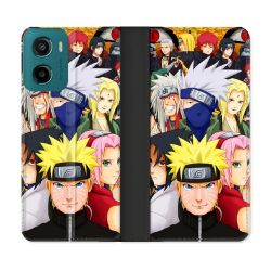 Housse cuir portefeuille Pour Motorola G05 / E15 Manga Naruto Team