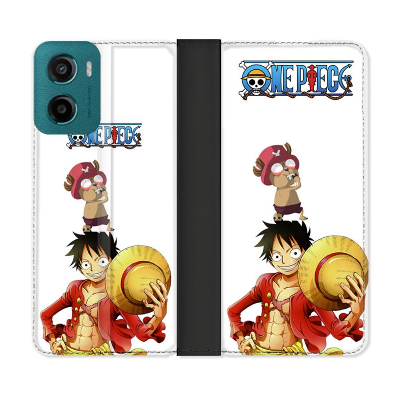 Housse cuir portefeuille Pour Motorola G05 / E15 Manga One Piece Chopper
