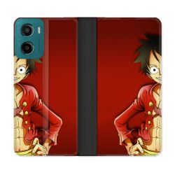 Housse cuir portefeuille Pour Motorola G05 / E15 Manga One Piece Luffy