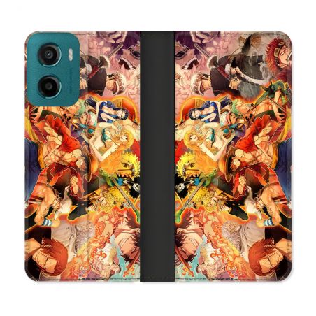 Housse cuir portefeuille Pour Motorola G05 / E15 Manga One Piece Nakama