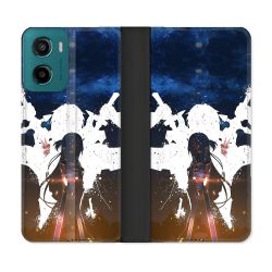 Housse cuir portefeuille Pour Motorola G05 / E15 Manga SAO sword Art Online Asuna