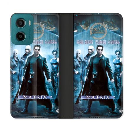 Housse cuir portefeuille Pour Motorola G05 / E15 Matrix Affiche