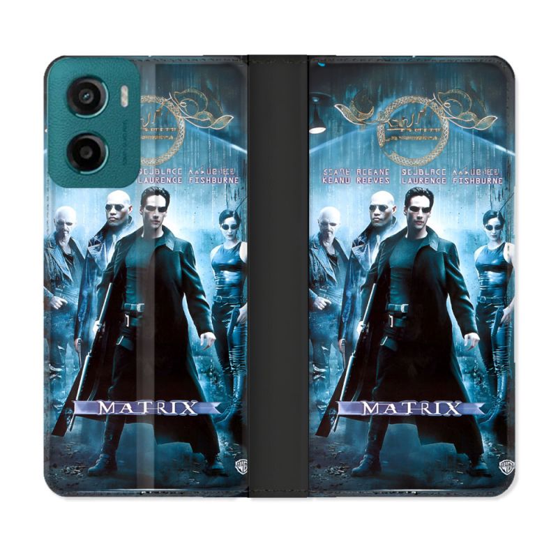 Housse cuir portefeuille Pour Motorola G05 / E15 Matrix Affiche