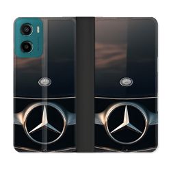 Housse cuir portefeuille Pour Motorola G05 / E15 Mercedes Calendre