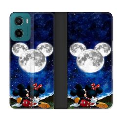 Housse cuir portefeuille Pour Motorola G05 / E15 Mickey Minnie