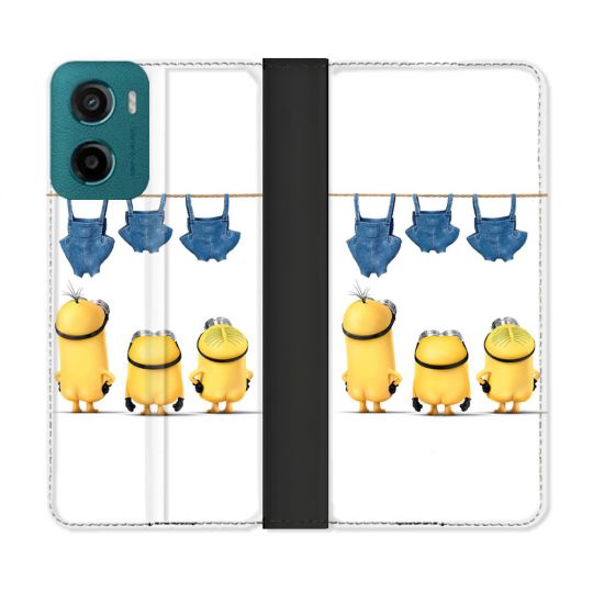 Housse cuir portefeuille Pour Motorola G05 / E15 Minions Nus