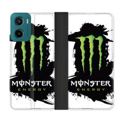 Housse cuir portefeuille Pour Motorola G05 / E15 Monster Energy Tache