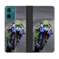 Housse cuir portefeuille Pour Motorola G05 / E15 Moto Course GP Wheeling 46