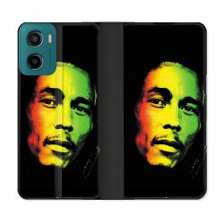 Housse cuir portefeuille Pour Motorola G05 / E15 Musique Bob Marley 2