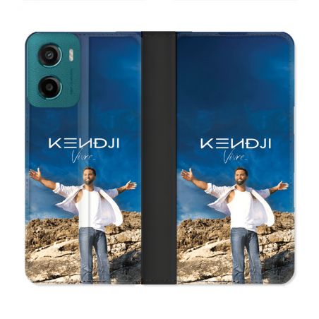 Housse cuir portefeuille Pour Motorola G05 / E15 Musique Kendji