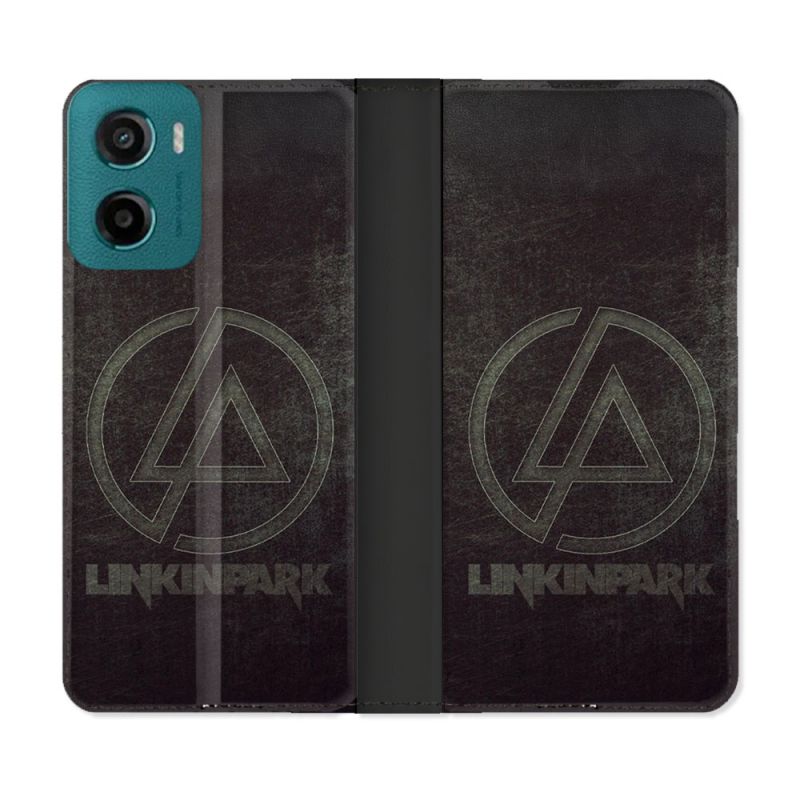 Housse cuir portefeuille Pour Motorola G05 / E15 Musique Rock Linkin Park