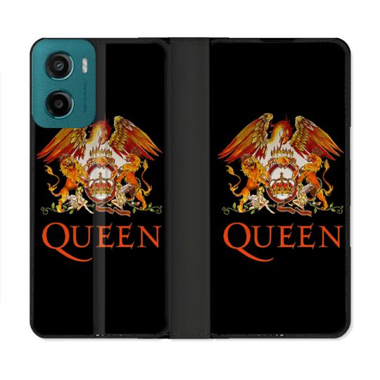 Housse cuir portefeuille Pour Motorola G05 / E15 Musique Rock Queen