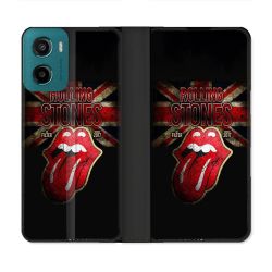 Housse cuir portefeuille Pour Motorola G05 / E15 Musique Rolling Stones