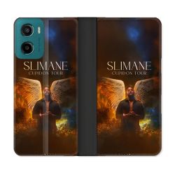 Housse cuir portefeuille Pour Motorola G05 / E15 Musique Slimane Ange