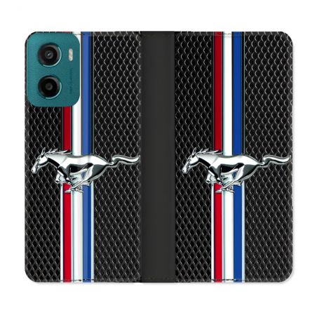 Housse cuir portefeuille Pour Motorola G05 / E15 Mustang