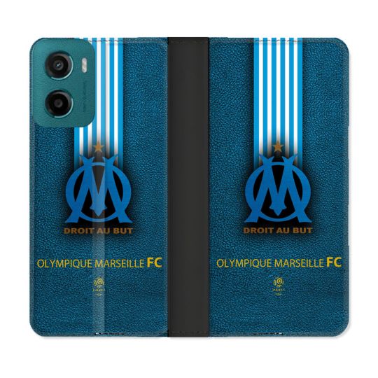 Housse cuir portefeuille Pour Motorola G05 / E15 Olympique Marseille OM Bande