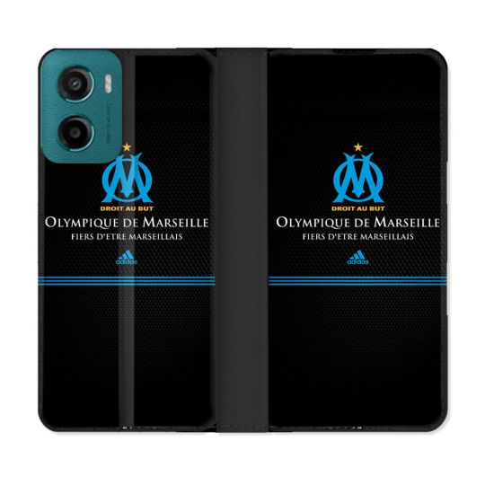 Housse cuir portefeuille Pour Motorola G05 / E15 Olympique Marseille OM Fier etre Marseillais