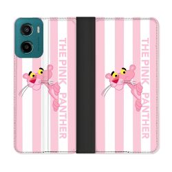 Housse cuir portefeuille Pour Motorola G05 / E15 Panthere Rose