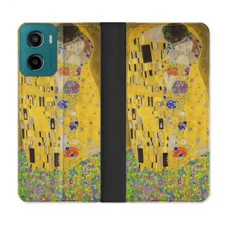 Housse cuir portefeuille Pour Motorola G05 / E15 Peinture Le Baiser