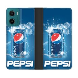 Housse cuir portefeuille Pour Motorola G05 / E15 Pepsi