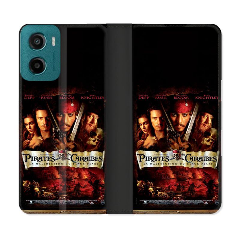 Housse cuir portefeuille Pour Motorola G05 / E15 Pirate Des Caraibes
