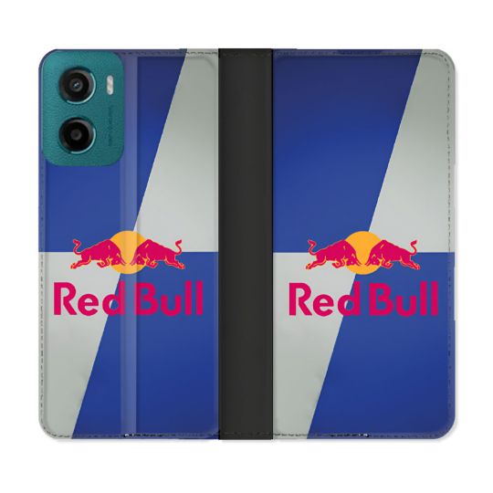 Housse cuir portefeuille Pour Motorola G05 / E15 Red Bull Classique